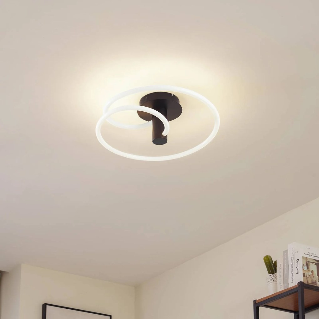 Plafoniera a LED Valenora Lucande, dimmerabile, Bianco / Opale, Soggiorno / Sala da pranzo, Plastica, Moderno, Plafoniera LED