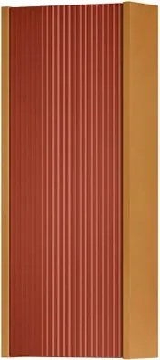 Pensile bagno Niwa cannettato laccato opaco senape con vetro paprika, 1 anta P17 x L30 x H78.5 cm