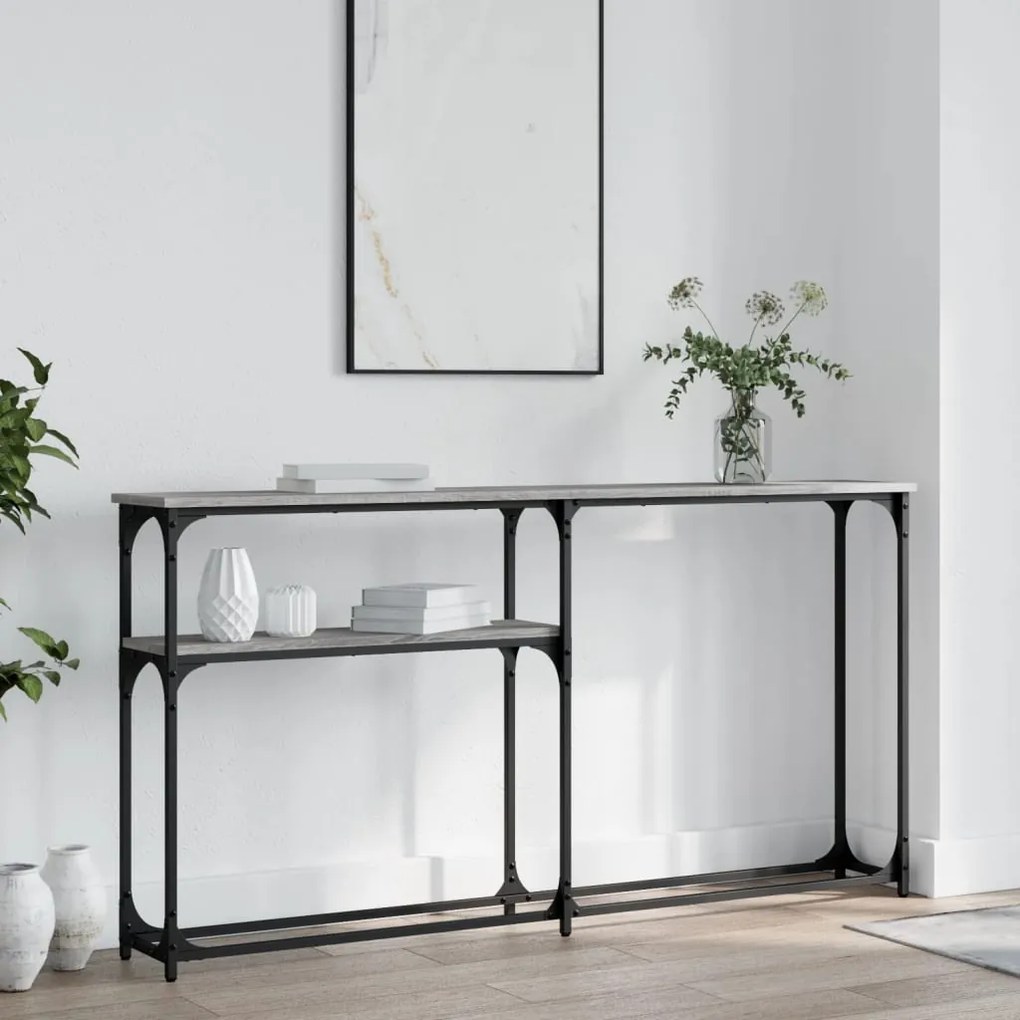 Tavolino Consolle Grigio Sonoma 145x22,5x75cm Legno Multistrato /