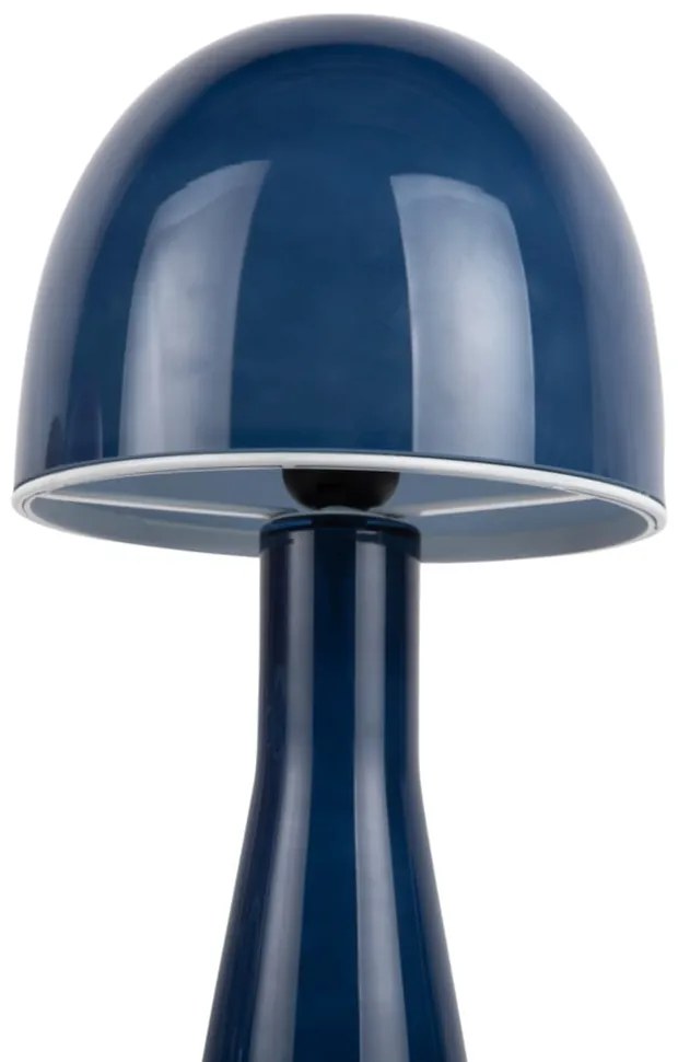 Lampada da tavolo blu scuro con paralume in vetro (altezza totale 45 cm) Bombin – Leitmotiv