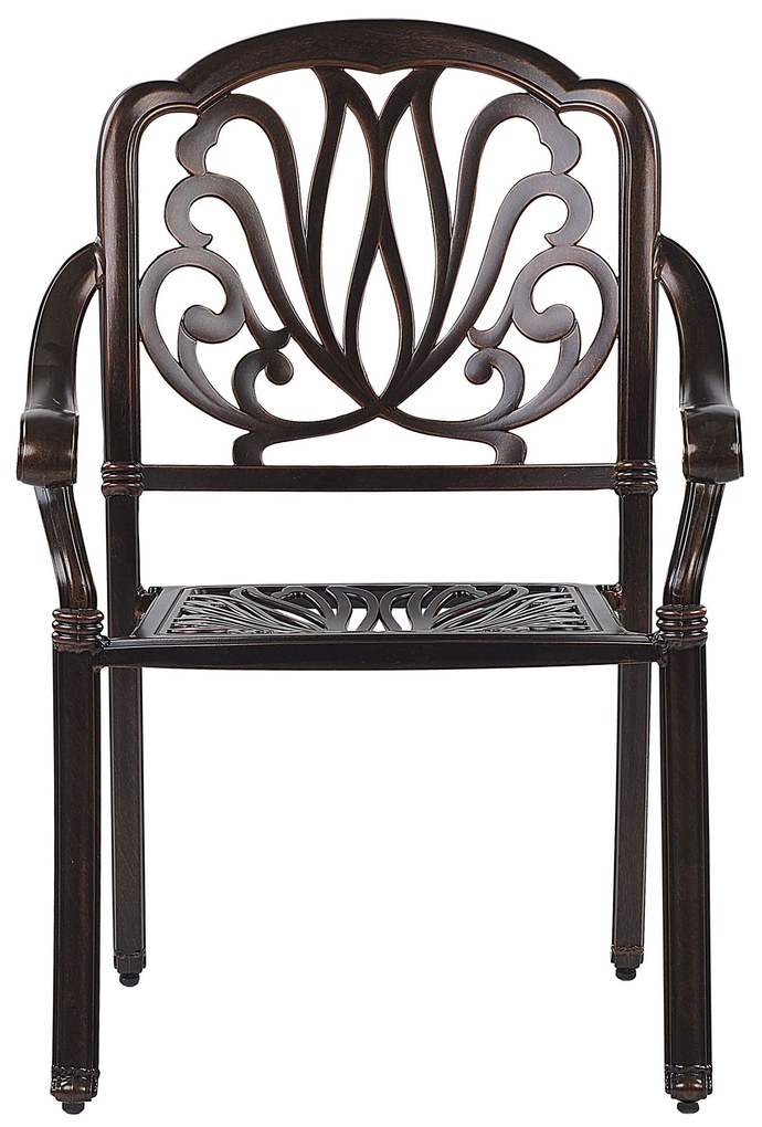 Set di 4 sedie da giardino alluminio marrone scuro ANCONA Beliani