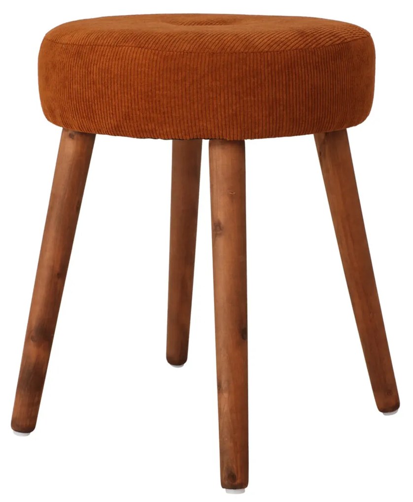 Sgabello marrone con gambe in legno