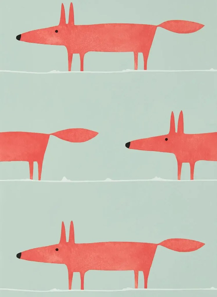 Scion Carta da parati Mr Fox - Sage Poppy