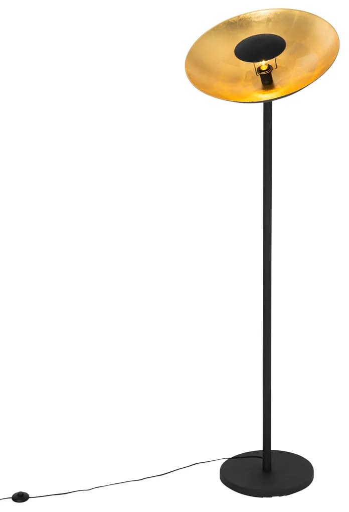 Lampada da terra industriale nera con interno oro 60 cm - Magnax
