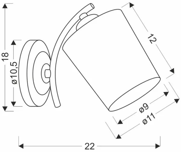 Applique ESNYR 1xE27/40W/230V nero/bianco