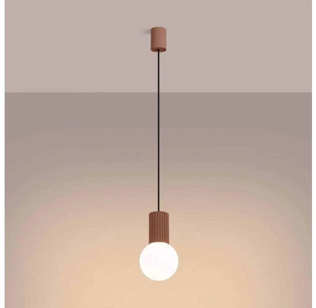 Sollux SL.1734 - Lampadario a sospensione con filo HALO 1xG9/8W/230V diametro 12 cm marrone