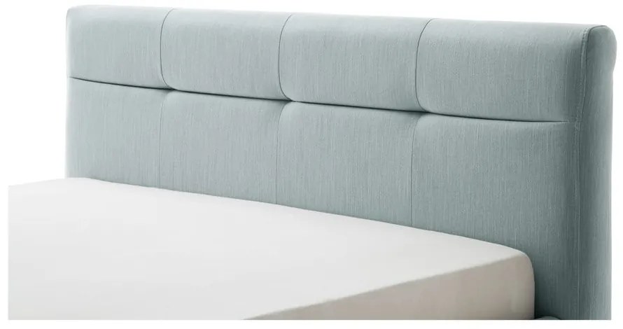 Letto matrimoniale imbottito azzurro con contenitore con rete inclusa 140x200 cm Lotte – Meise Möbel