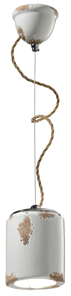 Lampadario Vintage Ceramica Bianca 1 Luce E27