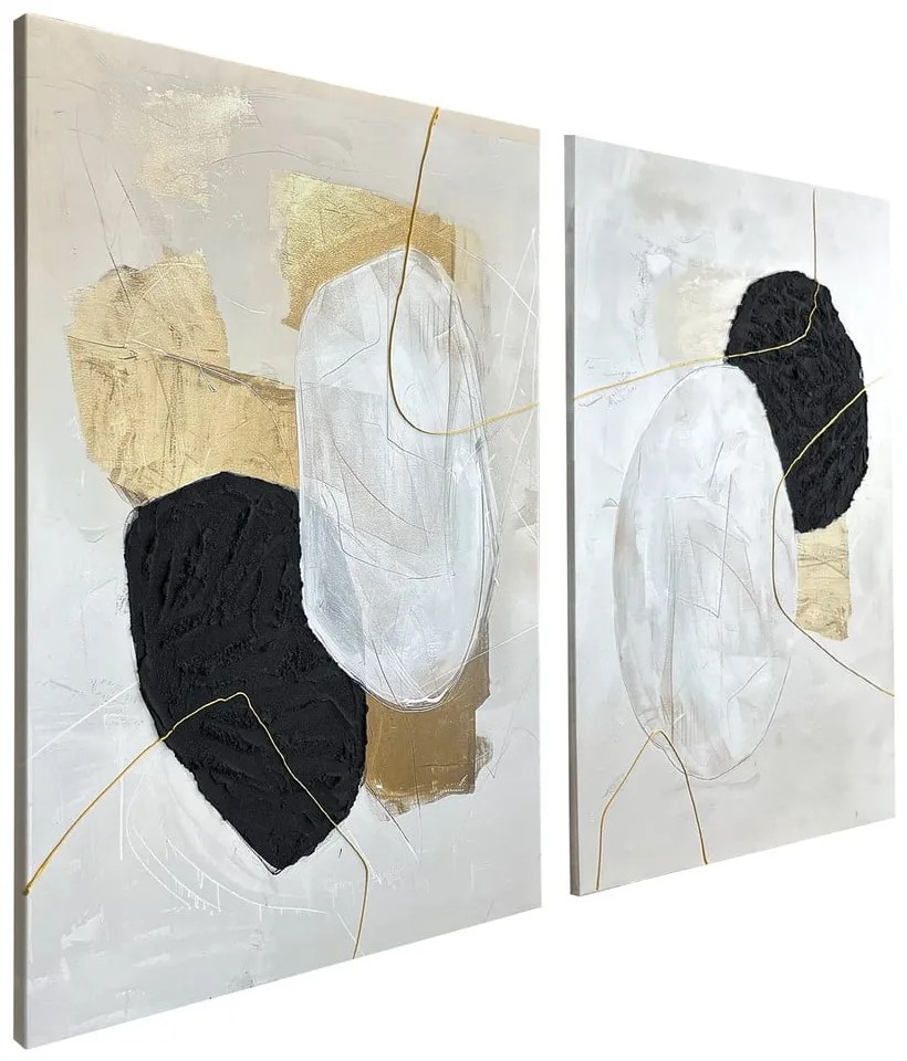 Set di quadri con elementi dipinti a mano 2 pz 50x70 cm Crystal – Styler