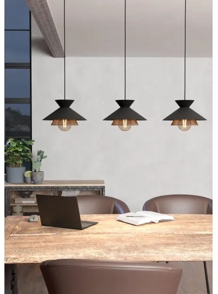 Eglo 43886 - Lampadario a sospensione con filo GRIZEDALE 3xE27/40W/230V