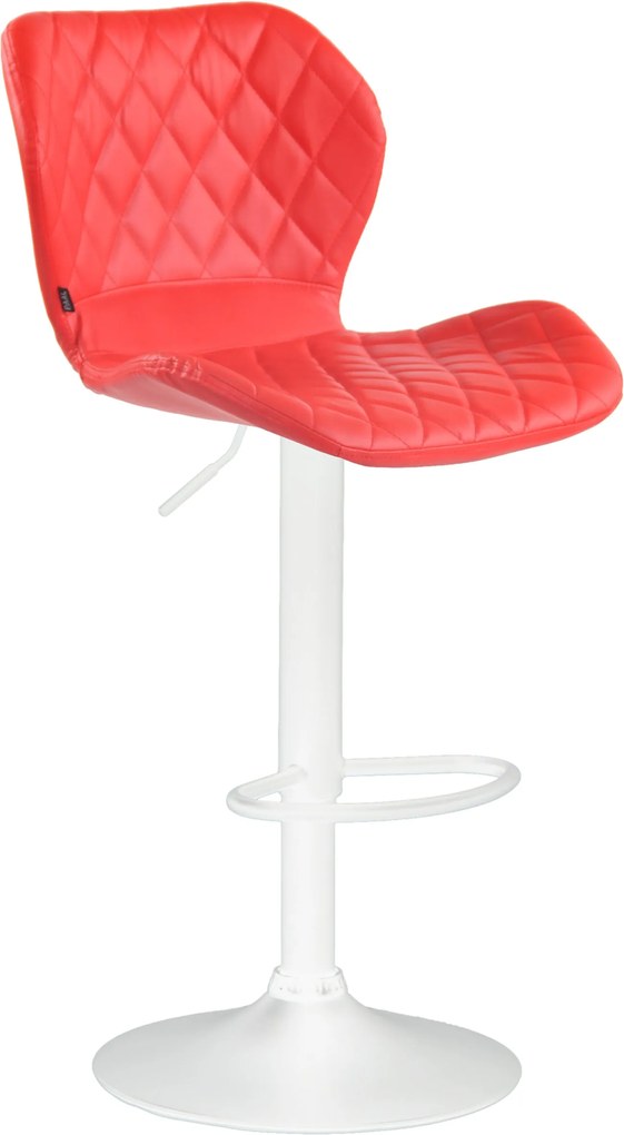 Sgabello Barhocker Cork Kunstleder: Stile, Comfort, Eleganza. / Weiß / Rot