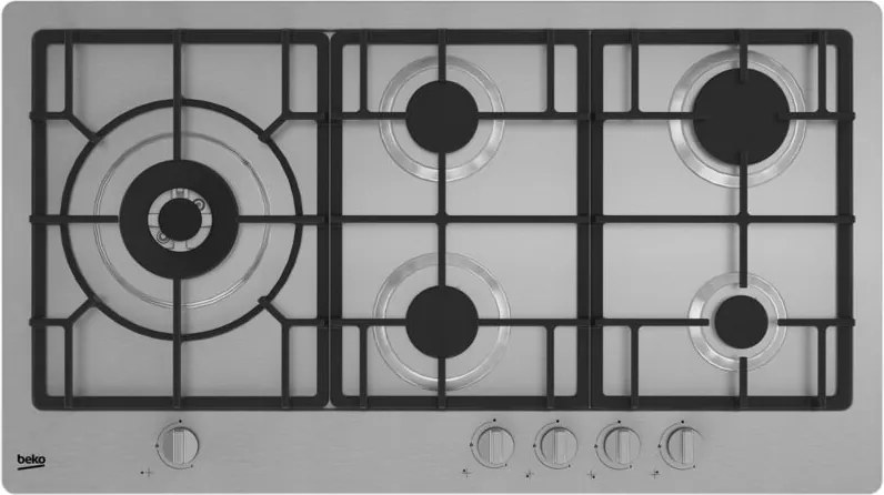 Beko - himl 95225 sxe Piano Cottura Incorporato 90 cm Gas 5 Fornelli Acciaio Inossidabile