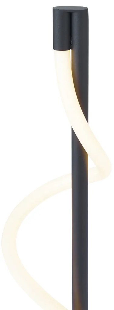 Lampada da tavolo moderna nera con LED dimmerabile a 3 livelli - Twirl