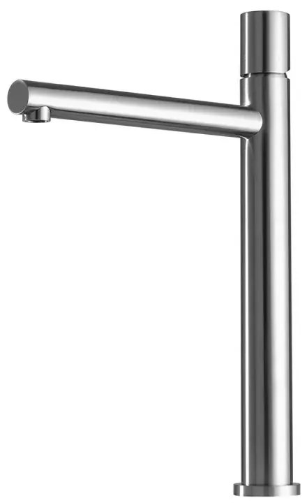 Miscelatore lavabo alto satinato senza leva in acciaio inox Gemini