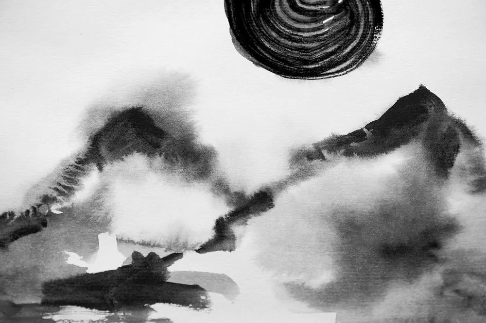Carta da parati – Pittura giapponese in bianco e nero