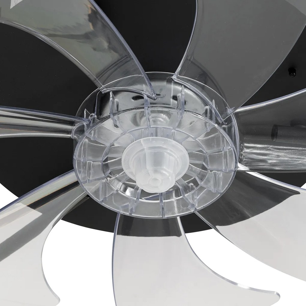 Ventilatore da soffitto nero 70 cm con LED dimmerabile e telecomando - Maddy