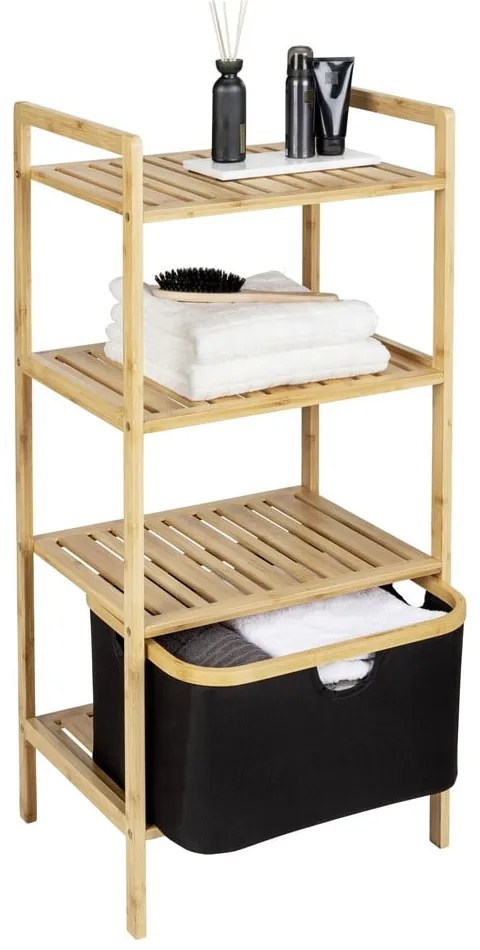 Mensola da bagno in bambù nero/naturale 44x93,5 cm Ecori - Wenko