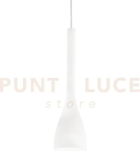 Flut sospensione in vetro soffiato bianco 1 luce attacco e14 10,5cm