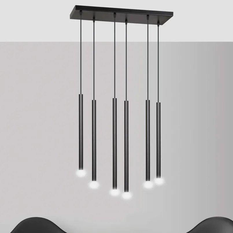 Lampadario a sospensione SELTER 6 BLACK