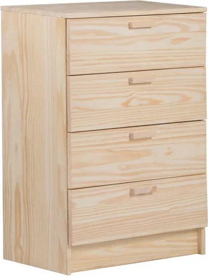 Cassettone Vita, 4 cassetti, L 65 x P 36 x H 96 cm, verniciabile