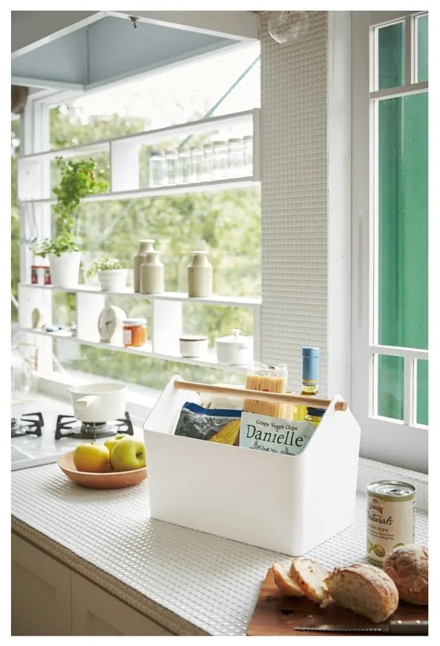 Scatola bianca/di colore naturale in plastica 21x37x24 cm Favori – YAMAZAKI