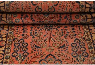 Antik Stilizzato Terracotta Blu Scuro Corsia 74x190 Cm