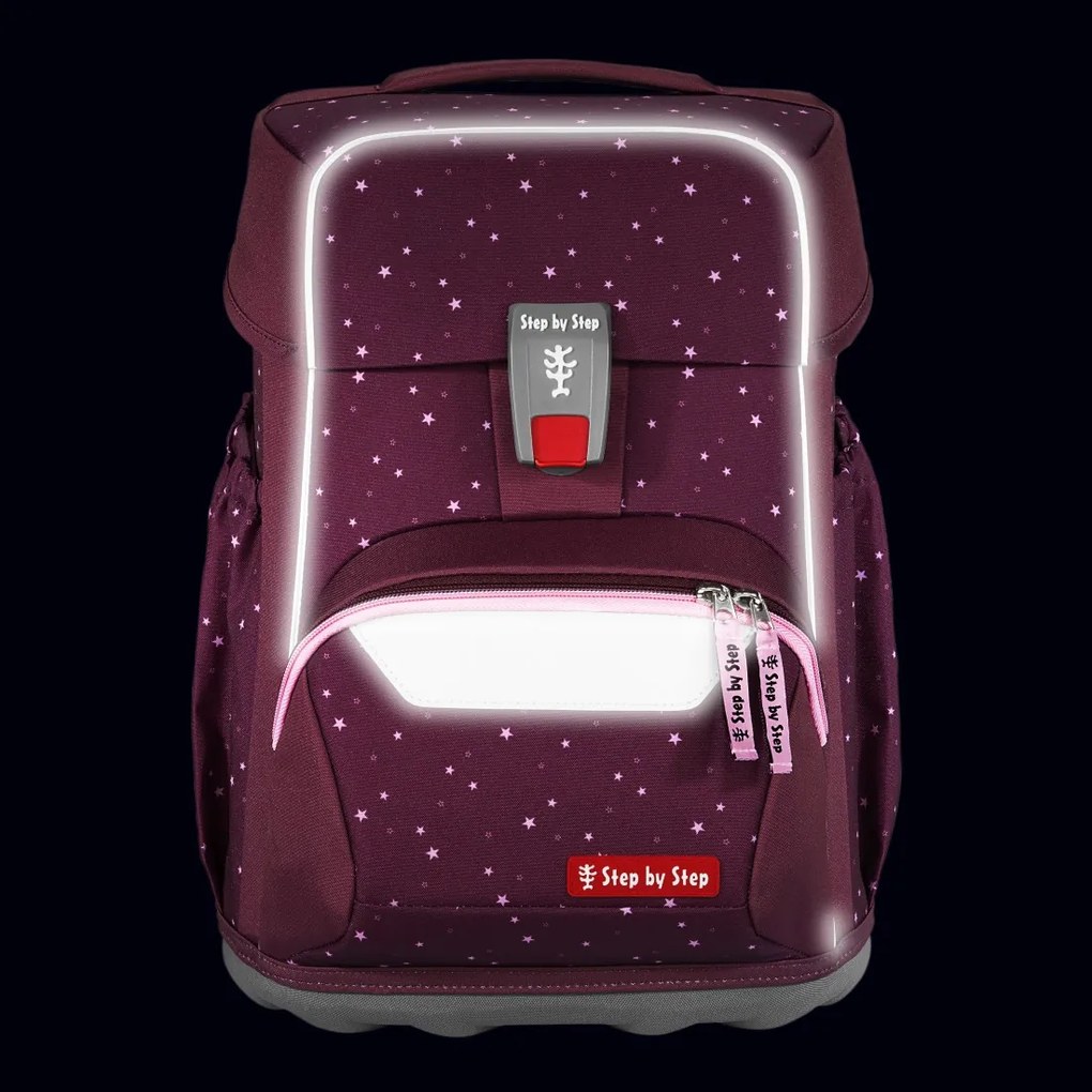 Zaino scuola Step by Step BASIS, Berry Stars - set 4 pezzi