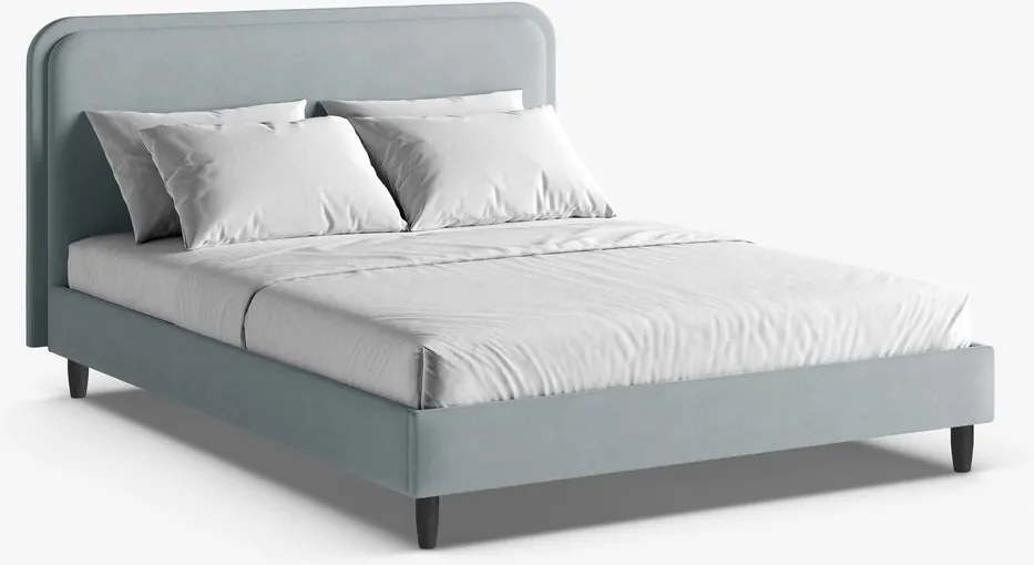 Letto imbottito Aveline in tessuto strutturato Wind - 140x200 cm