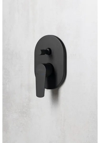 Aqualine - Rubinetto doccia per installazione a scomparsa LOTTA opaco nero