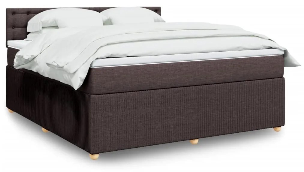 Giroletto A Molle Con Materasso Marrone Scuro 180x200cm Tessuto /