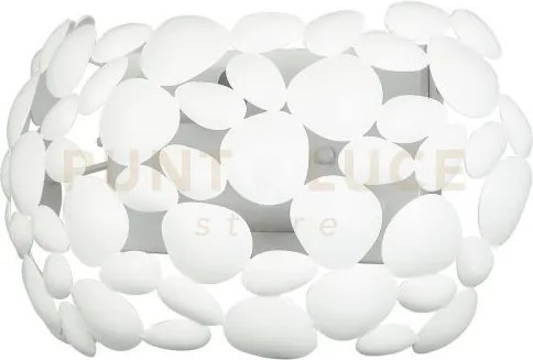 Applique a parete dioniso bianca 2 luci attacco e14 30x15x19cm in m...