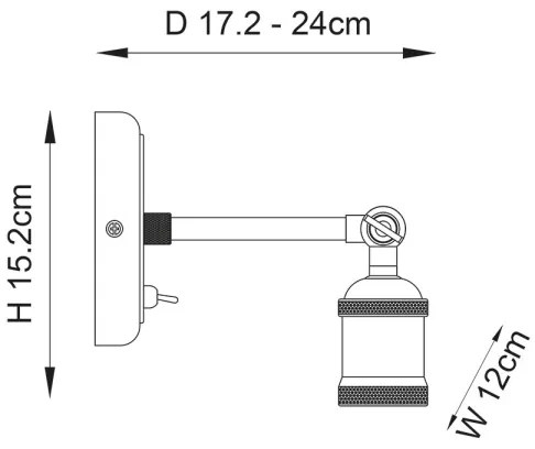 Endon 97245 - Faretto da parete HAL 1xE27/10W/230V ottone