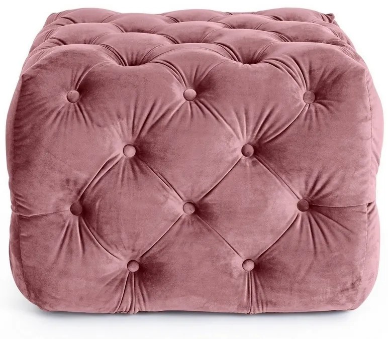 Andrea Bizzotto Evan Pouf stile atmosphere con piedini e rivestimento effetto velluto Blush S