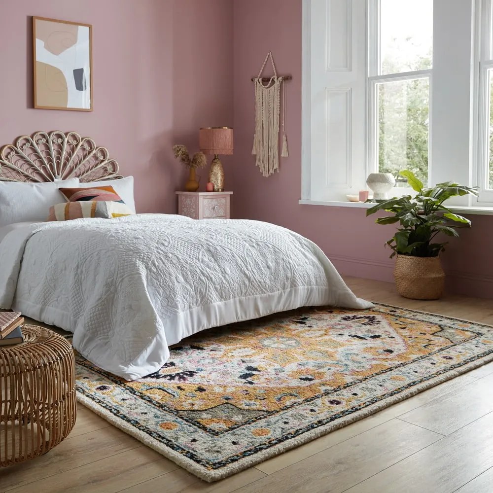 Tappeto in lana gialla 160x230 cm Dahlia - Flair Rugs