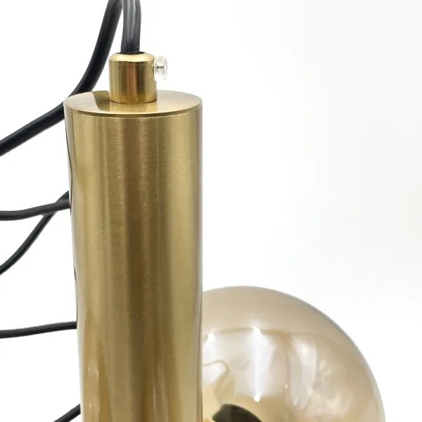 Lampadario a sospensione con filo ROLLO 3xE14/5W/230V oro/fumé beige