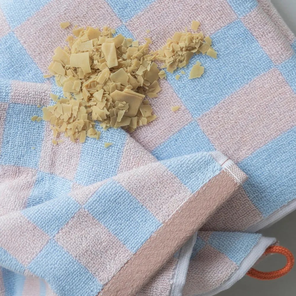 Asciugamano in cotone biologico blu e rosa 50x90 cm Retro - Mette Ditmer Denmark