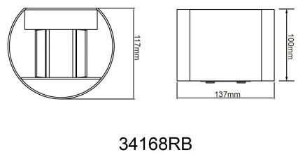 Globo 34168RB - Applique a LED da esterno VERONIKA 2xLED/3W/230V IP44 nero