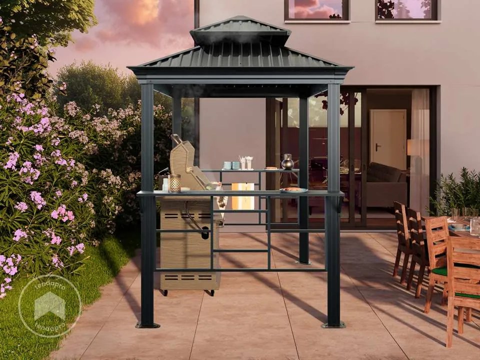 TOOLPORT Gazebo per barbecue 2,75x1,8m, Hardtop - (300218)
