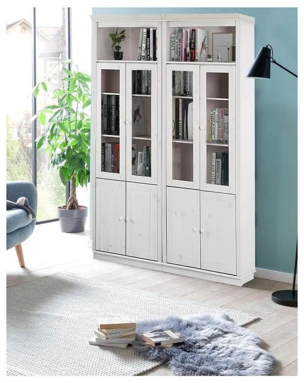 Vetrina in legno di pino bianco 148x223 cm Anita - Støraa