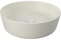 Lavabo da appoggio tondo bordi sottili Sensation in ceramica diametro 42 cm- Beige Opaco