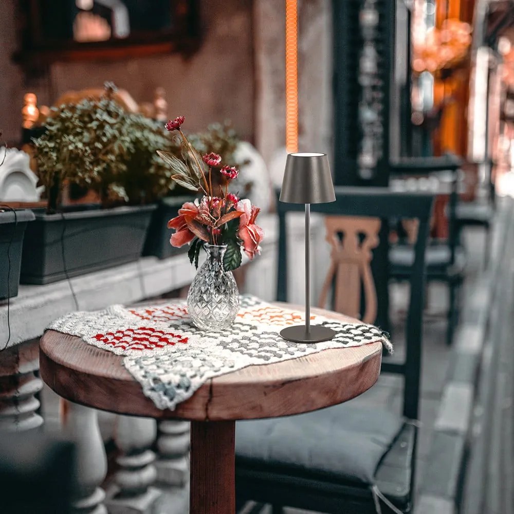 Lampada da tavolo a LED nera con paralume in metallo (altezza 36,5 cm) Viletto - Fischer & Honsel