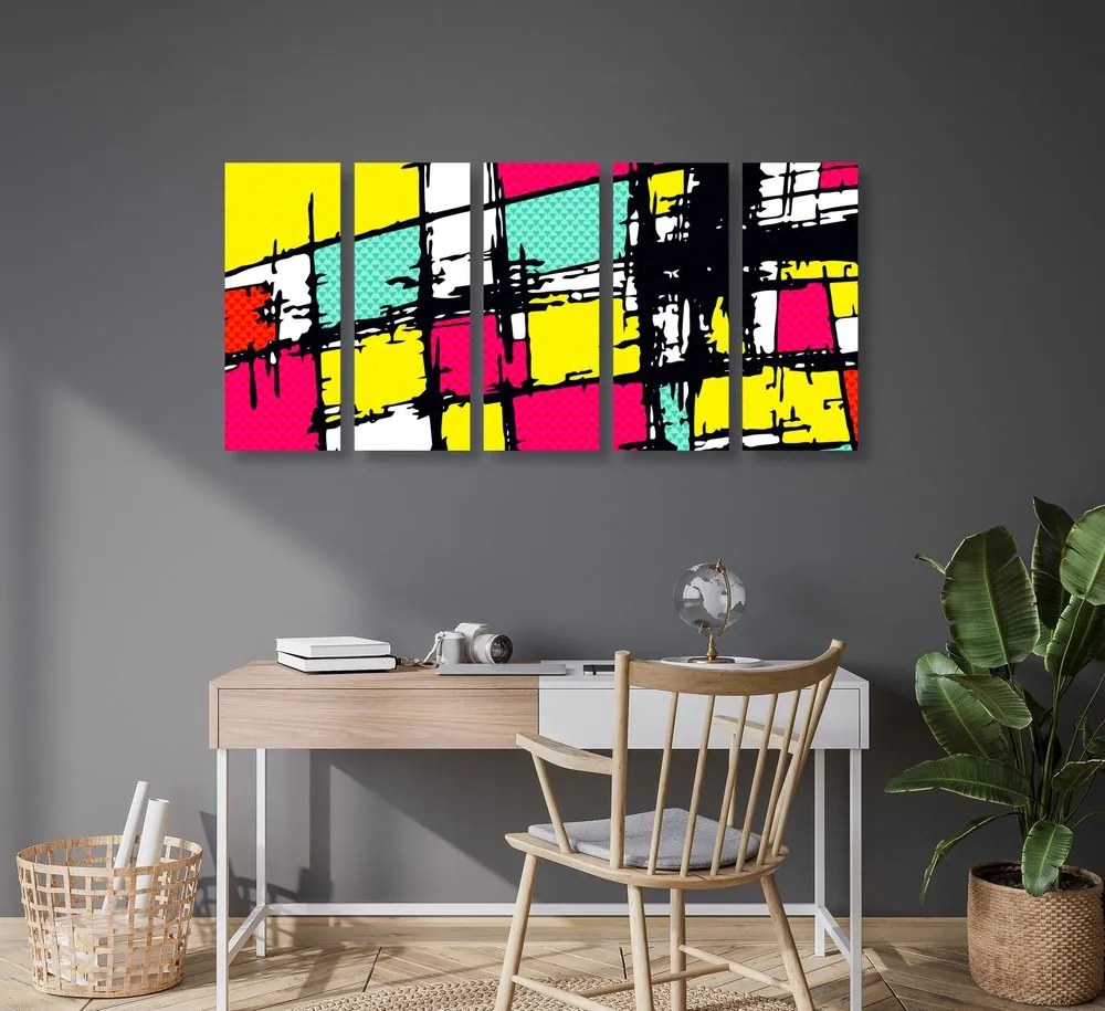 Quadri 5 pezzi – Pop-art stiloso