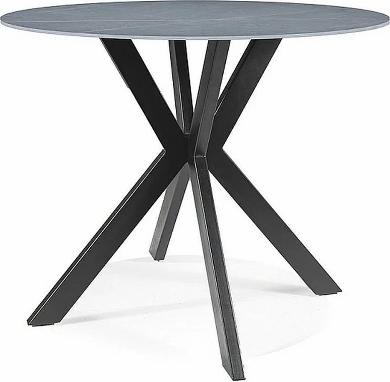 Tavolo rotondo Talia effetto marmo grigio/nero - ø90 / h75 cm
