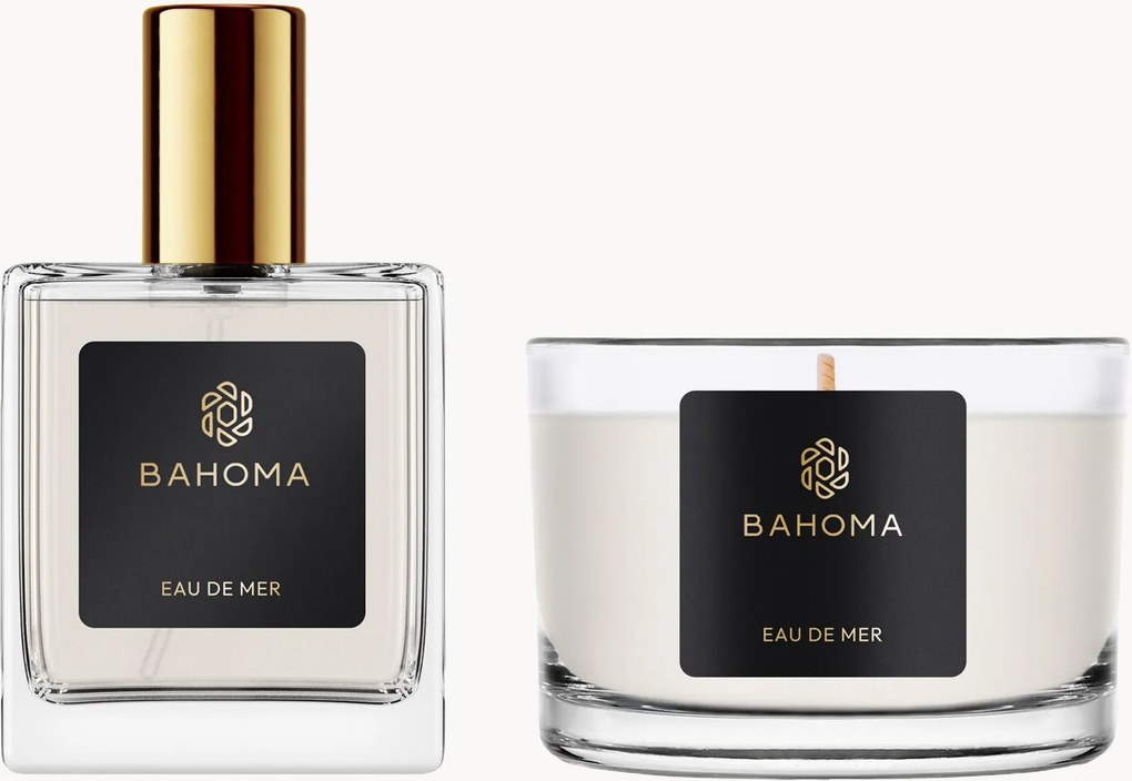 Set profumo per ambienti e candela profumata Eau de Mer (marino, agrumi, verde)
