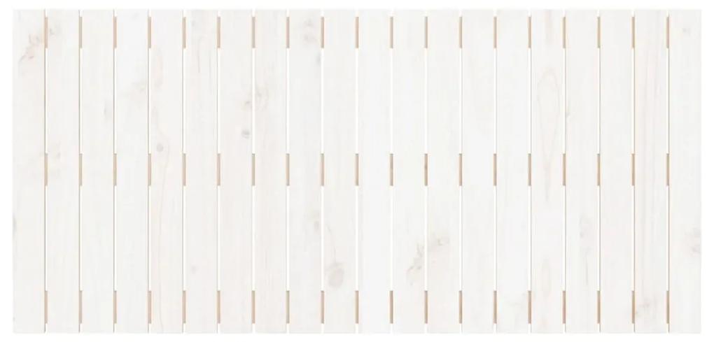 Testiera da parete bianca 127,5x3x60 cm legno massello di pino