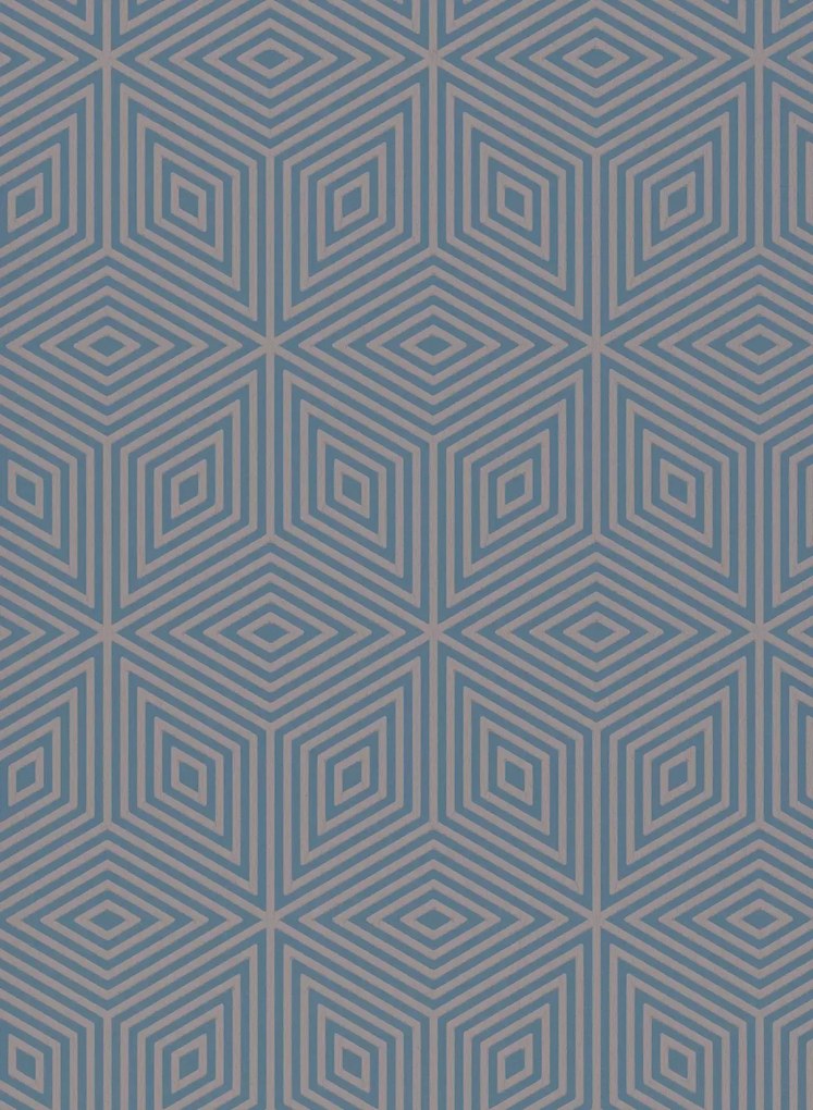Paint & Paper Library Carta da parati Marquetry Tile - Blue Blood