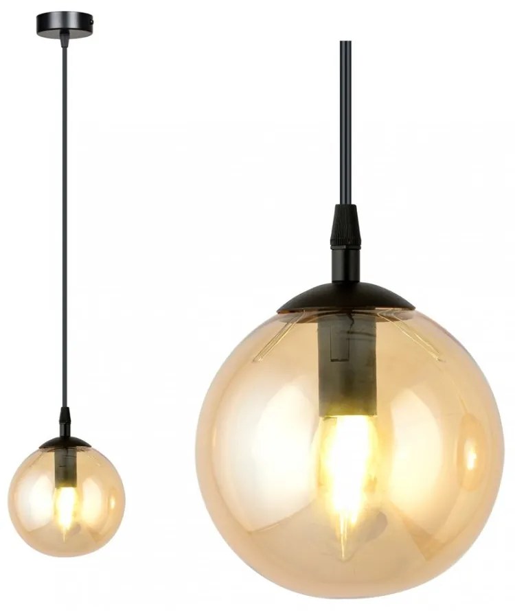 Lampada a sospensione COSMO 1 BL in acciaio e vetro E14 Colore del corpo Miele
