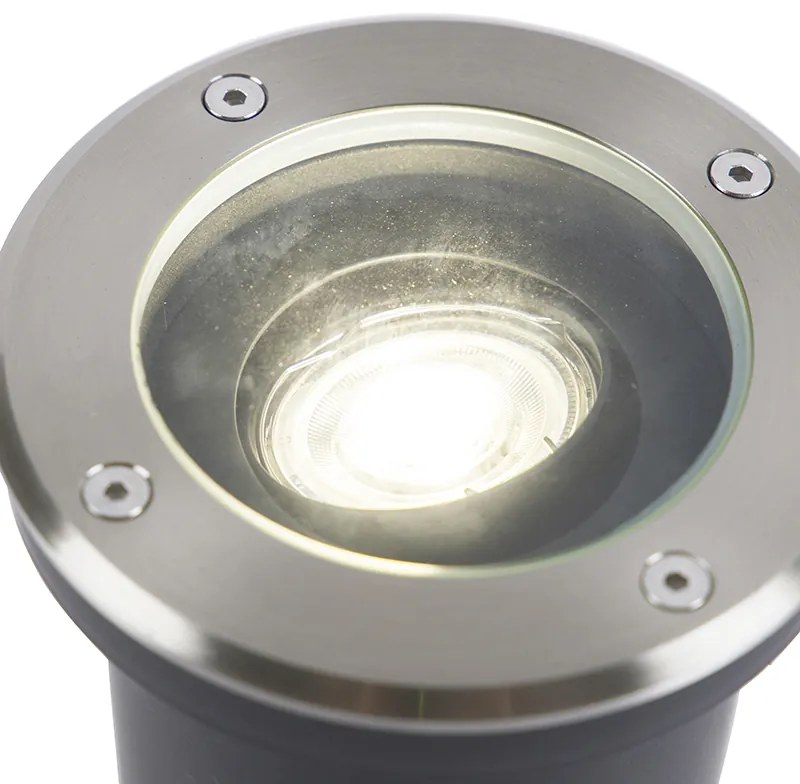 Faretto da terra esterno intelligente in acciaio inox incl. WiFi GU10 IP65 - Delux