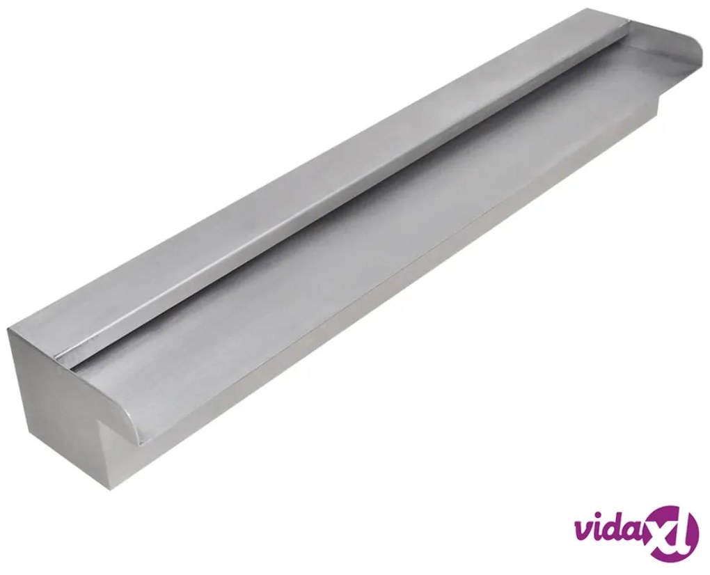 vidaXL Fontana a Cascata per Giardino Rettangolare Acciaio Inox 60 cm