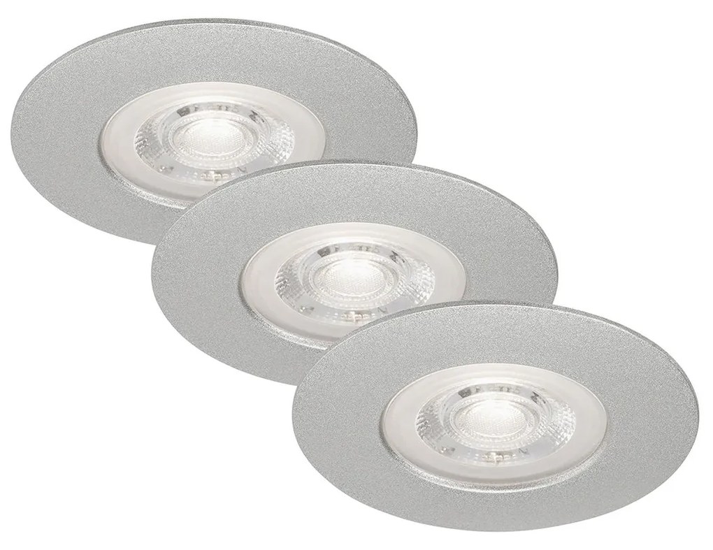 Set 3 Faretti Incasso Kulana Plastica Cromo Led Integrato 4,9W 3000K Ip44